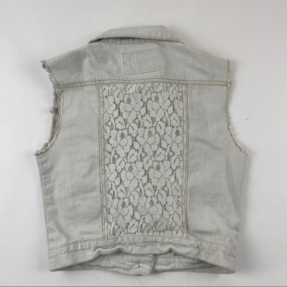 Rue 21 Jean Jacket Womens Medium Cut Off Light Wash - Picture 7 of 8